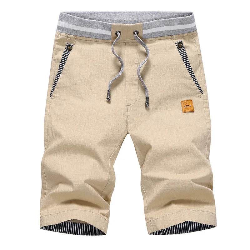 FAVOCENT Men's Summer Casual Cotton Bermuda Shorts - Drawstring Waist - Buy Center