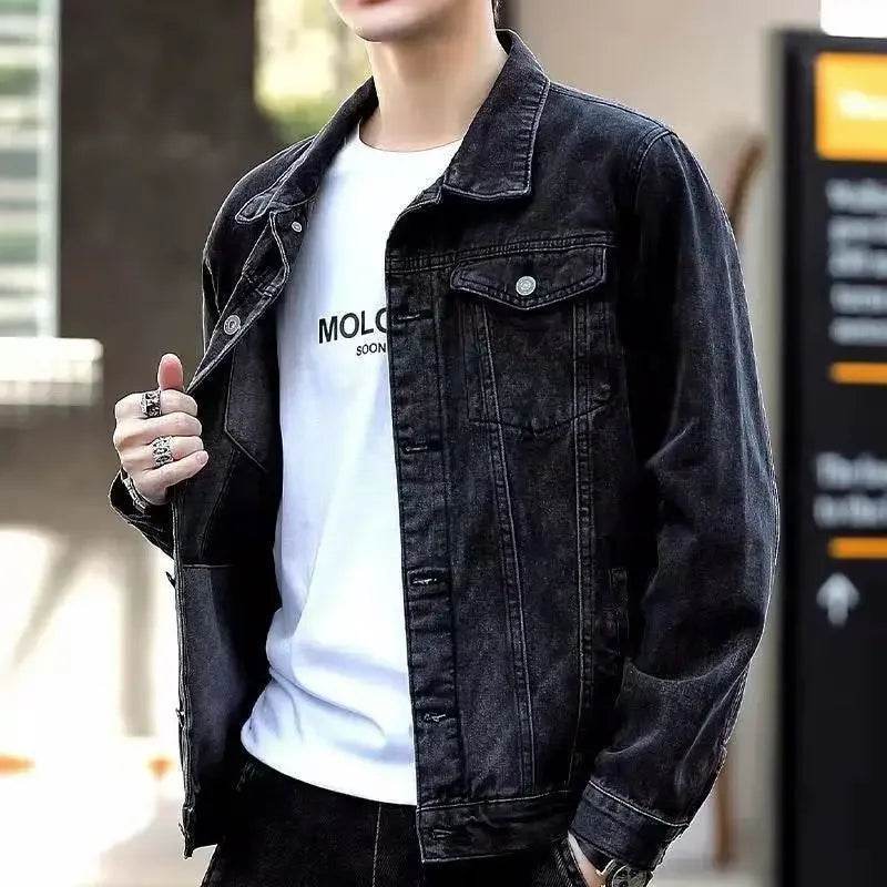 MIHIAR Men's Denim Jacket - Casual Blue Button Pocket, Autumn Style - Buy Center