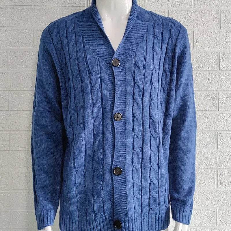 Kalenmos Men’s V-Neck Loose Sweater - Cozy Casual Cardigan for Autumn - Buy Center