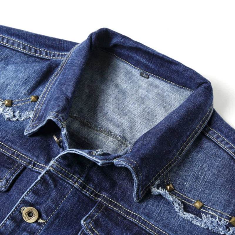 Embry Loor Men's Denim Jacket - Stylish Blue & Black Outerwear for Autumn - Buy Center