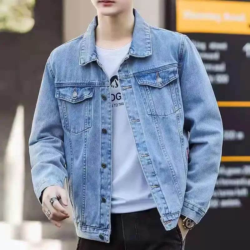 MIHIAR Men's Denim Jacket - Casual Blue Button Pocket, Autumn Style - Buy Center