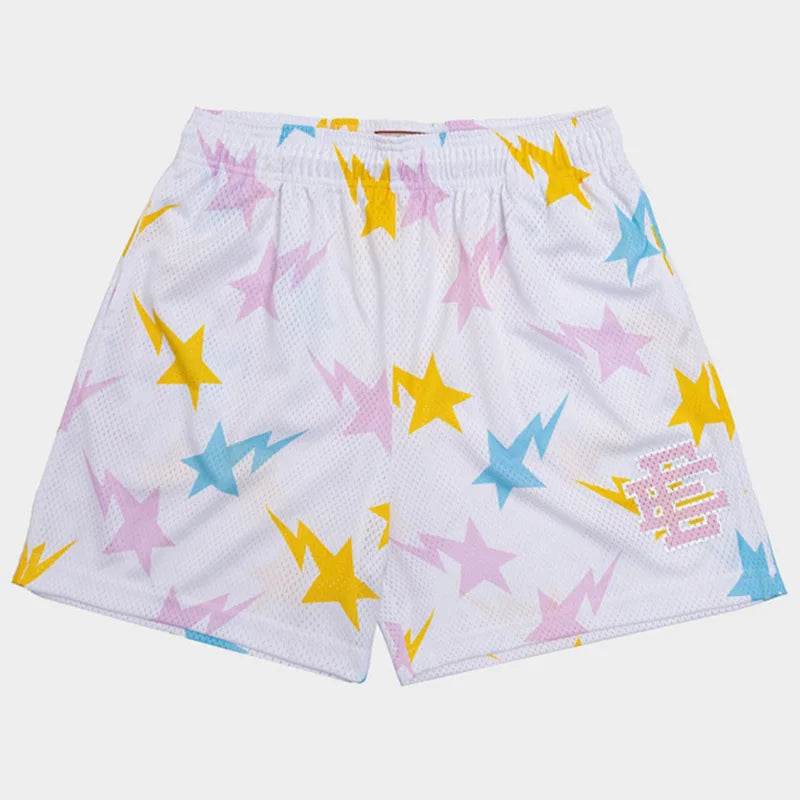Eric Emanuel Men's Floral Printed Mesh Shorts - 2025 Summer Gym Style - Buy Center