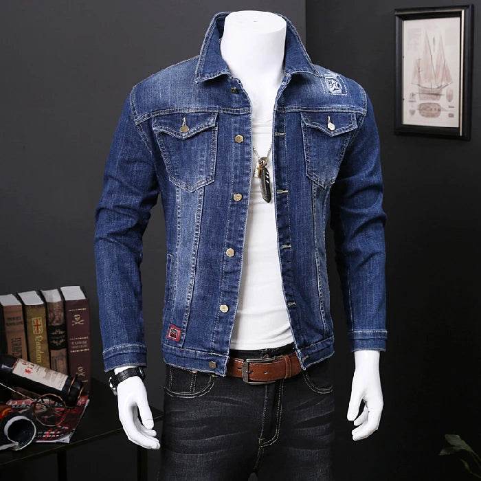 Embry Loor Men's Denim Jacket - Stylish Blue & Black Outerwear for Autumn - Buy Center