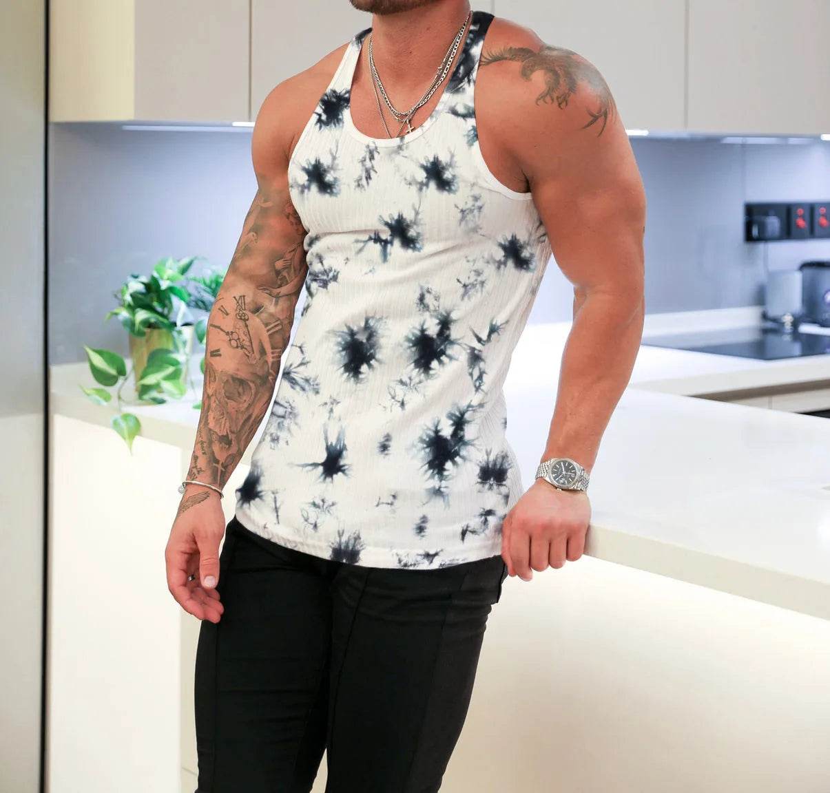 Men's Summer Knit Fitness Vest - Breathable Casual I-Back Design - Buy Center
