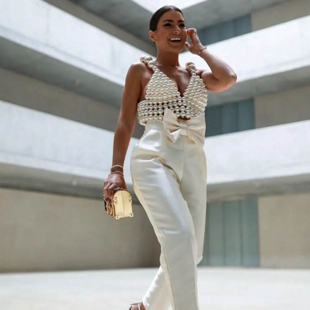 Sexy Fashion Pearl Suspender Vest - Stylish Women's Camis for Any Occasion - Buy Center