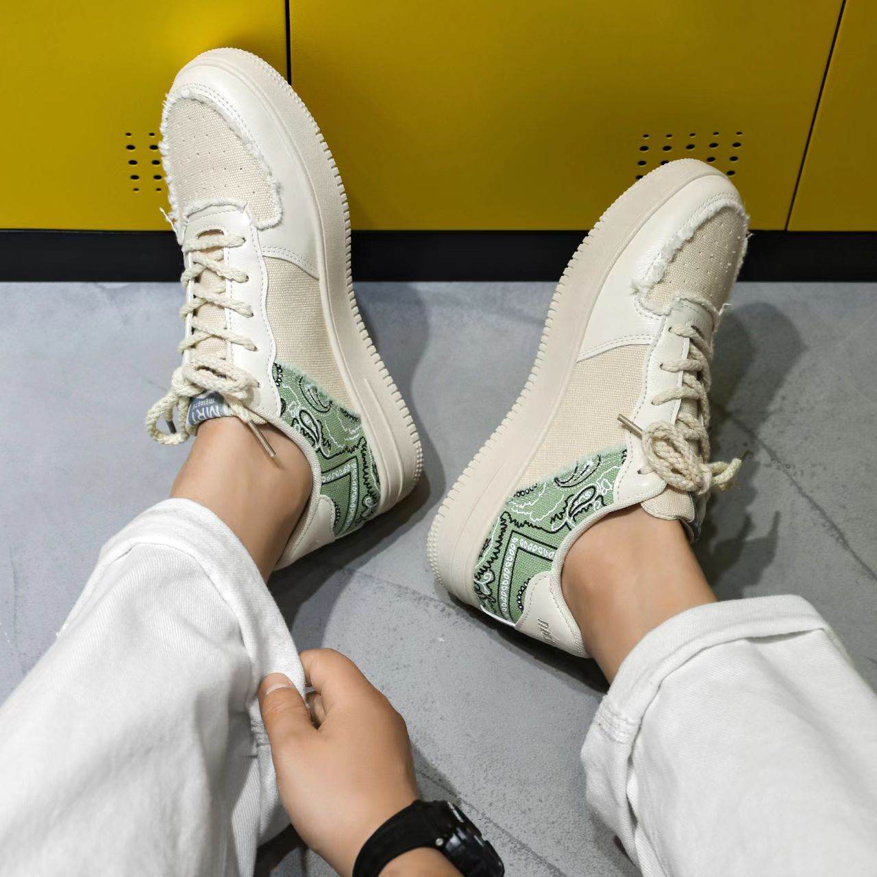 Stylish All-Match College Cashew Flower Shoes - Trendy Vulcanized Comfort - Buy Center