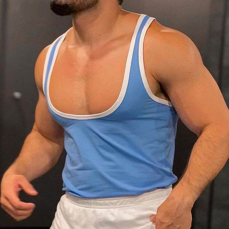 Men's Multicolor Sports Training Vest - Lightweight, Regular Fit for Summer - Buy Center