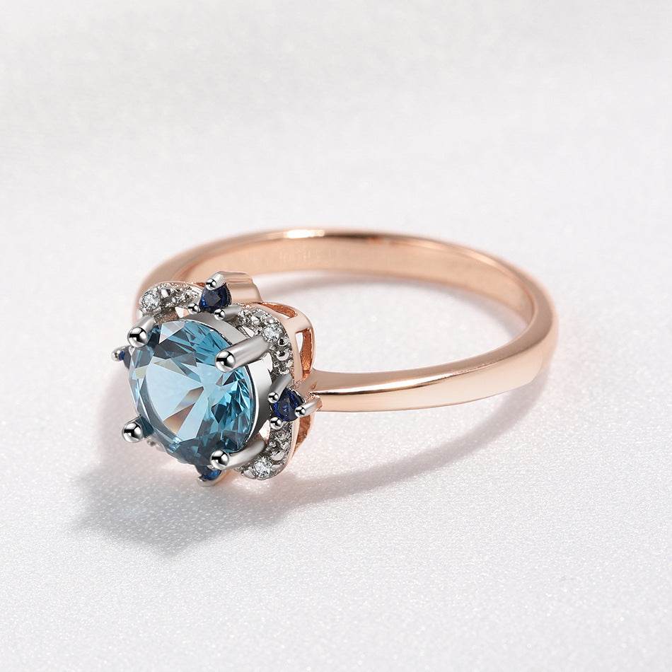 Buycenter Sterling Silver Rose Gold Electroplated Flower Ring - Sizes 5-9 - Buy Center