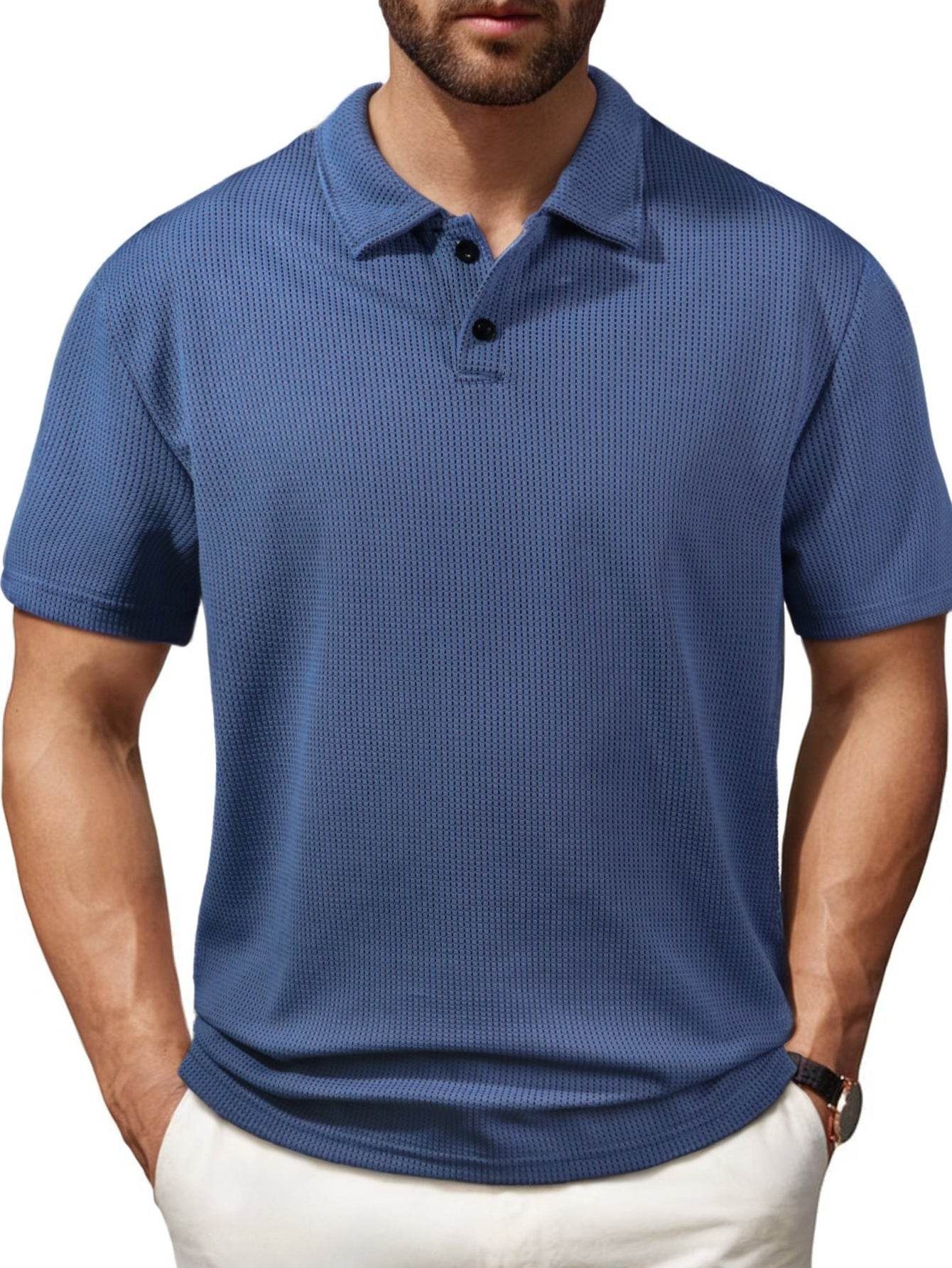 Men's Casual Striped Lapel Short Sleeve - Lightweight & Stylish for Teens - Buy Center