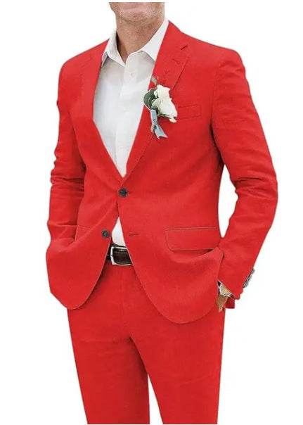 Buycenter Casual Men's Linen Suit - Fashion Slim Fit for All Occasions - Buy Center