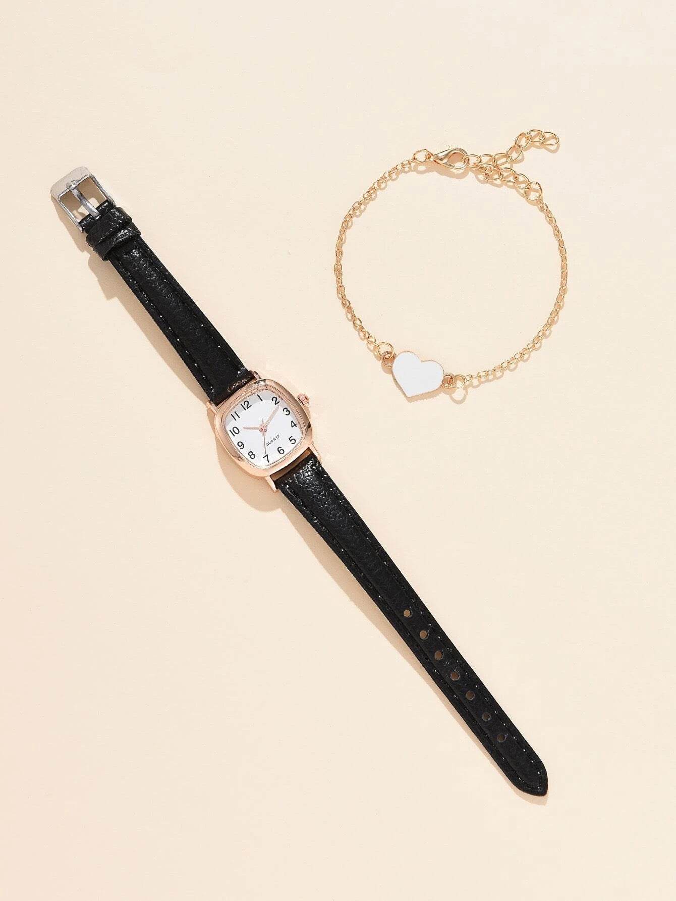 Buy Center Retro Women's Watch - Elegant Square Plate & Imitation Leather - Buy Center