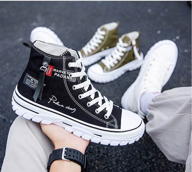 Casual Men's High Top Canvas Sneakers - Stylish Vulcanize Shoes 2025 - Buy Center