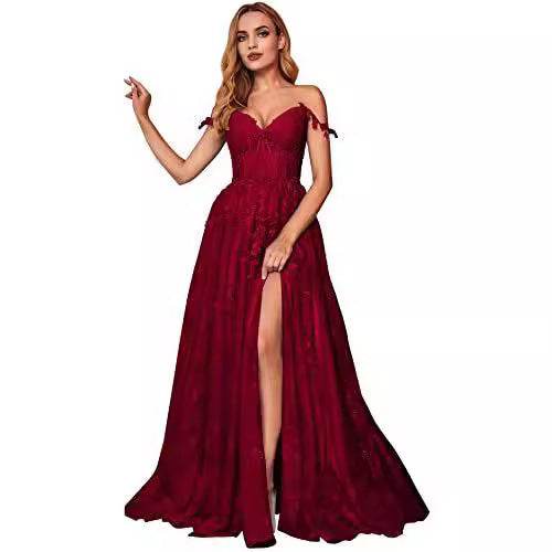 Elegant Evening Dress for Red Carpet - Lace Detail & Flattering Fit - Buy Center