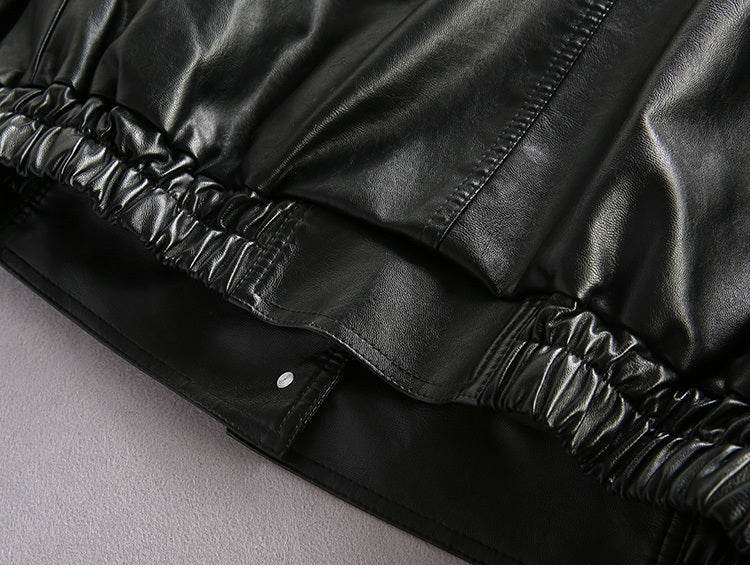 European American Trendy Loose Fit Leather Jacket - Stylish & Comfortable - Buy Center