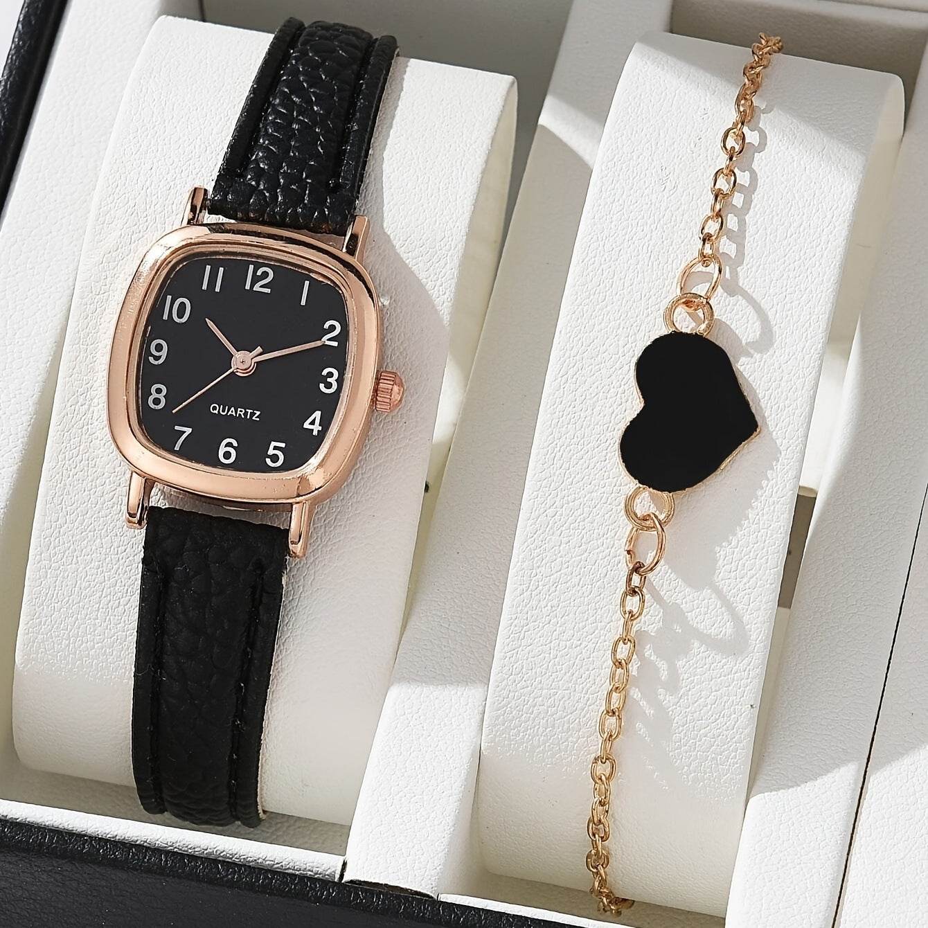Buy Center Retro Women's Watch - Elegant Square Plate & Imitation Leather - Buy Center