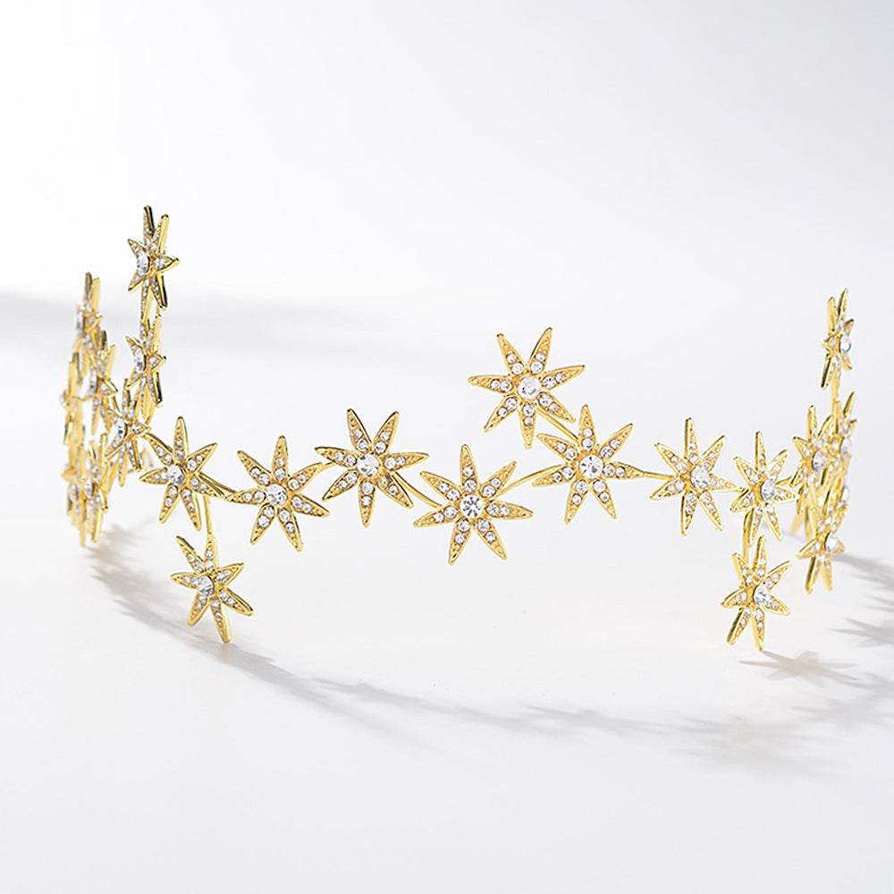 High-End Rhinestone Star Hair Accessories - Elegant Bridal Headdress 2025 - Buy Center
