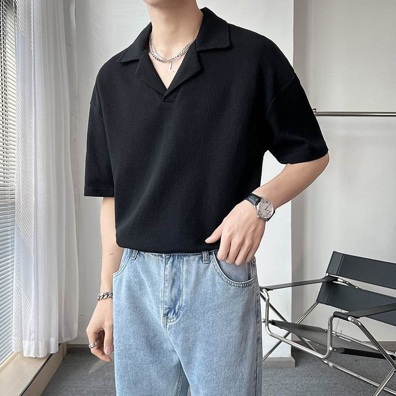 Buycenter Plain Short Sleeve Polo - Loose Fit for Teenagers - Summer Style - Buy Center
