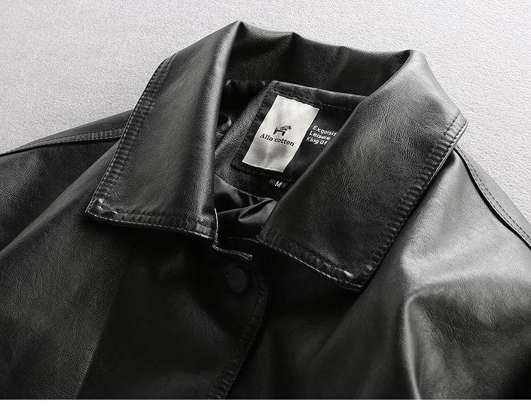 European American Trendy Loose Fit Leather Jacket - Stylish & Comfortable - Buy Center