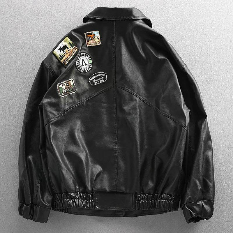 European American Trendy Loose Fit Leather Jacket - Stylish & Comfortable - Buy Center