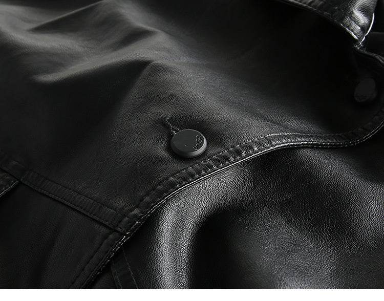 European American Trendy Loose Fit Leather Jacket - Stylish & Comfortable - Buy Center