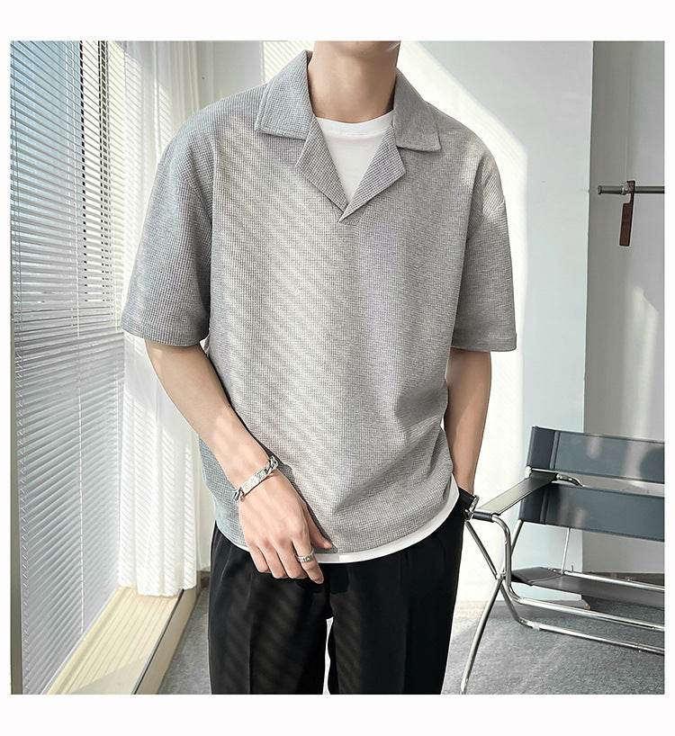 Buycenter Plain Short Sleeve Polo - Loose Fit for Teenagers - Summer Style - Buy Center