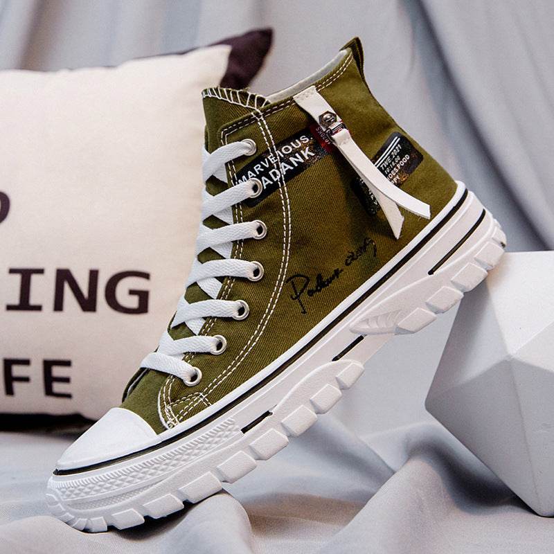 Casual Men's High Top Canvas Sneakers - Stylish Vulcanize Shoes 2025 - Buy Center
