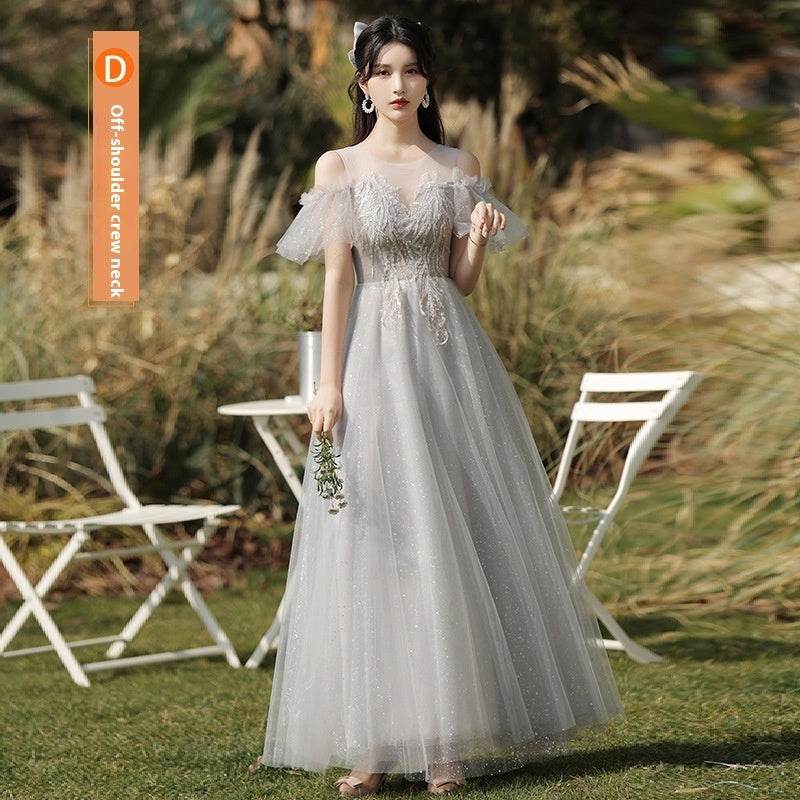 Sisters Gray Slim Fit Dress - Elegant Bridesmaid & Girlfriend Style 2025 - Buy Center