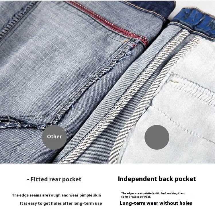 Slim Fit Cropped Denim Shorts for Men - Light Blue Casual Summer Wear - Buy Center