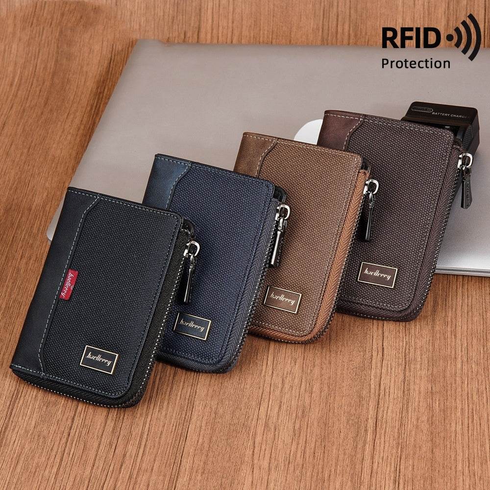 Stylish Men's Wallet - Anti-Magnetic Compact Zipper Coin Purse 2025 - Buy Center