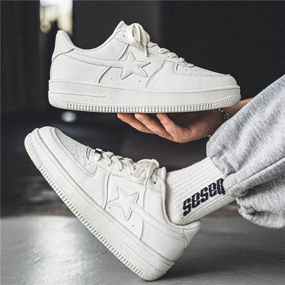 Thick Soled White Casual Sneakers for Men - Breathable Vulcanized Style - Buy Center
