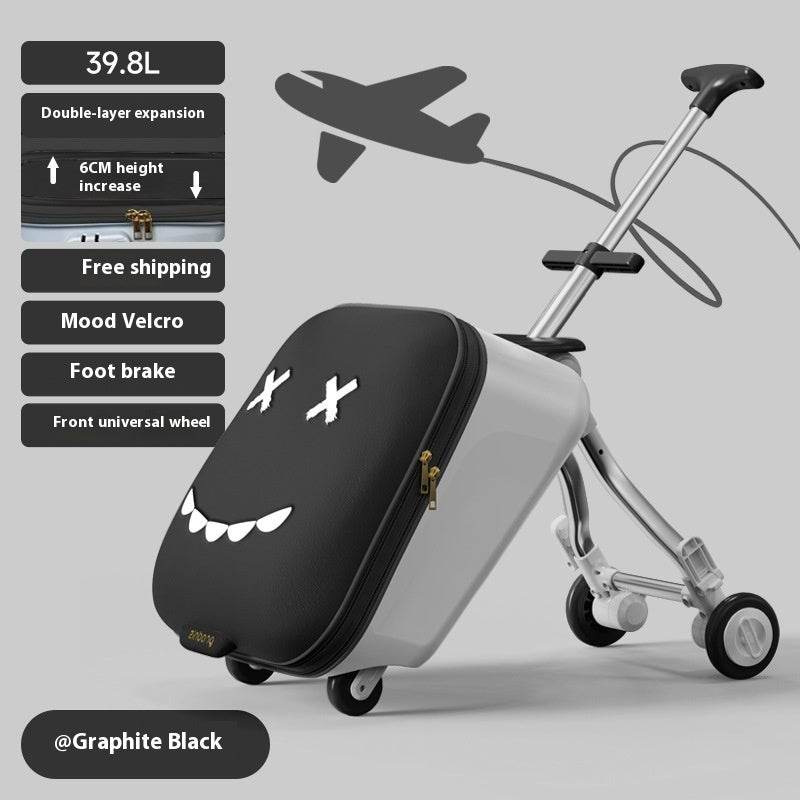 Children's Riding Trolley Case - Mustard Green & Light Yellow Luggage - Buy Center