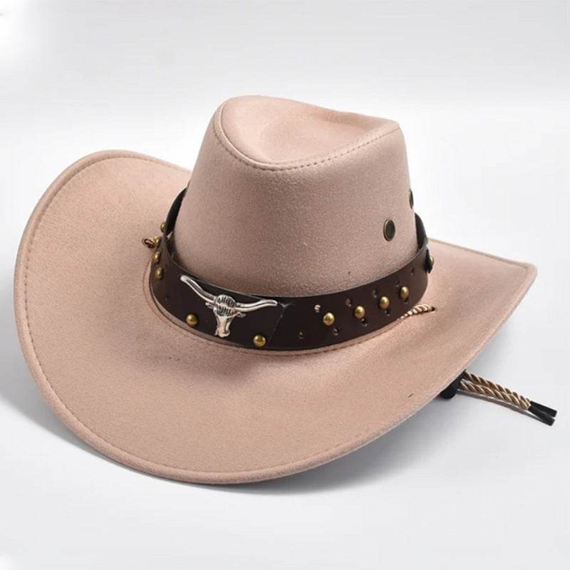 Retro Artificial Suede Cowboy Hat - Adjustable Sunshade for Outdoor Style - Buy Center