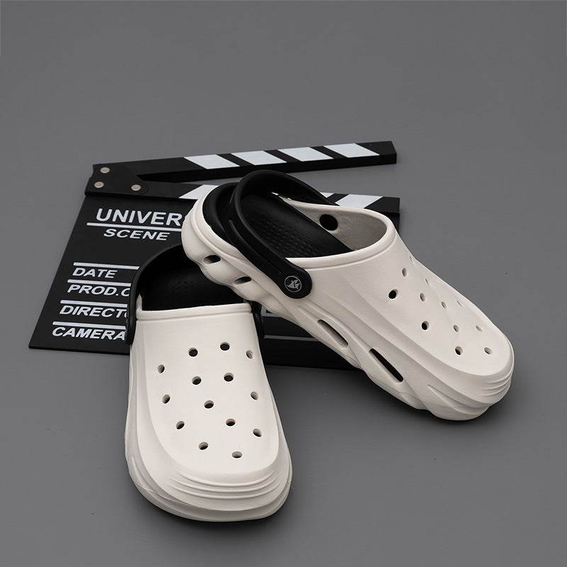 Men's Two-Tone Beach Hole Shoes - Breathable EVA Slippers for Summer - Buy Center