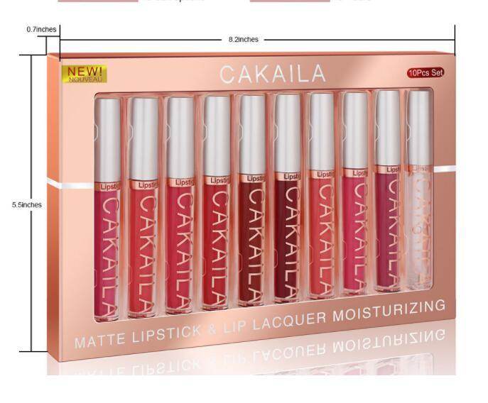 Pack of 10 Waterproof Matte Lip Gloss - Long-Lasting Color, Smooth Texture - Buy Center