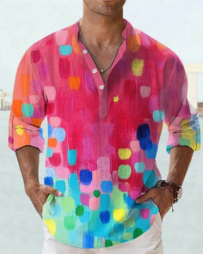 3D Digital Printing Polo Shirt for Men - Stylish Long Sleeve Sports Top - Buy Center
