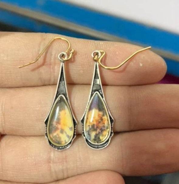 Buy Center Vintage Multicolored Long Dangle Earrings - Elegant Resin Jewelry - Buy Center