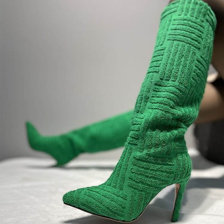 Plus Size Sexy Pointed Toe Thermal Boots - Stiletto Heels for Chic Style - Buy Center