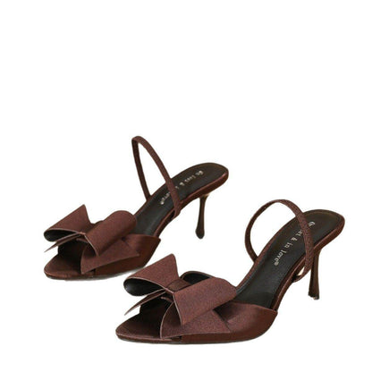 Buycenter Mullers Bowknot Stiletto Heels - Pointed Toe Strap Sandals - Buy Center