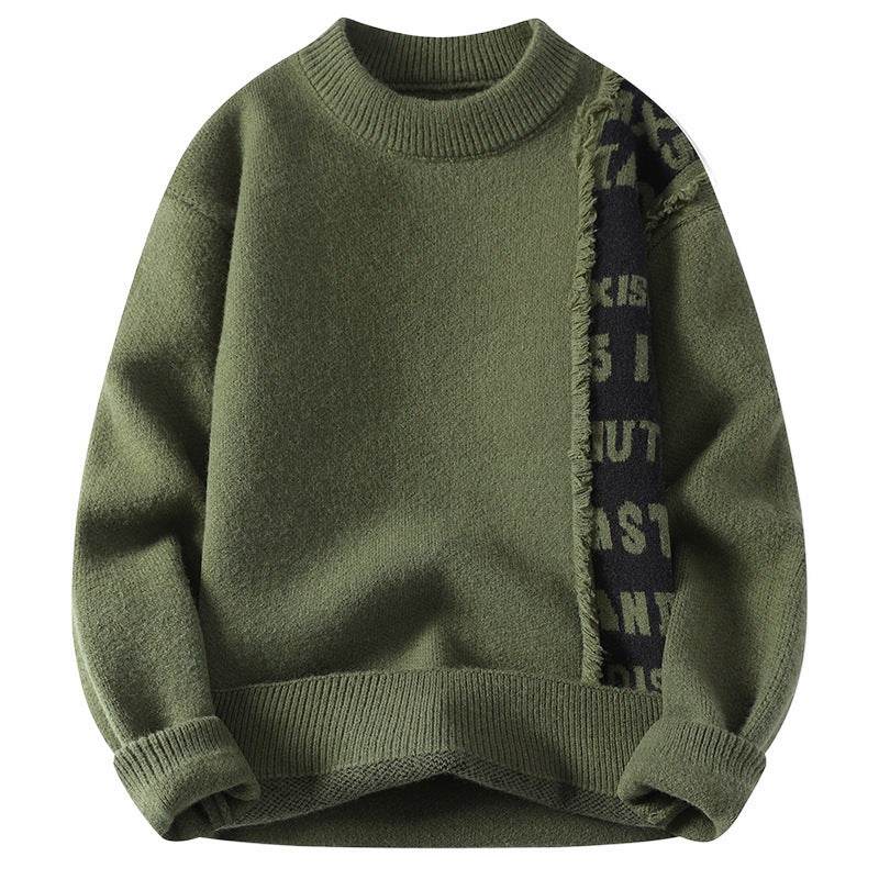 Men's Casual Pullover Sweater - All-Season Style in White, Black, Green - Buy Center