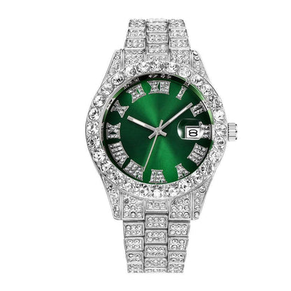 Men's Hip Hop Quartz Watch - Stylish Steel Band, Full Drill Design - Buy Center