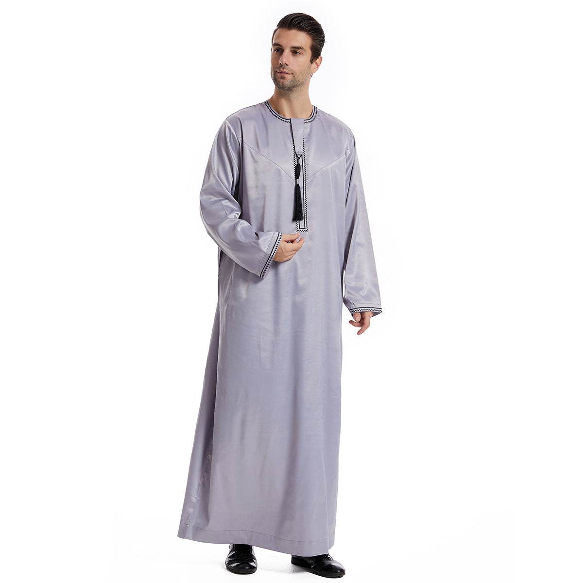 Ethnic Stitching Contrast Color Men's Robe - Trendy Stylish Comfort - Buy Center