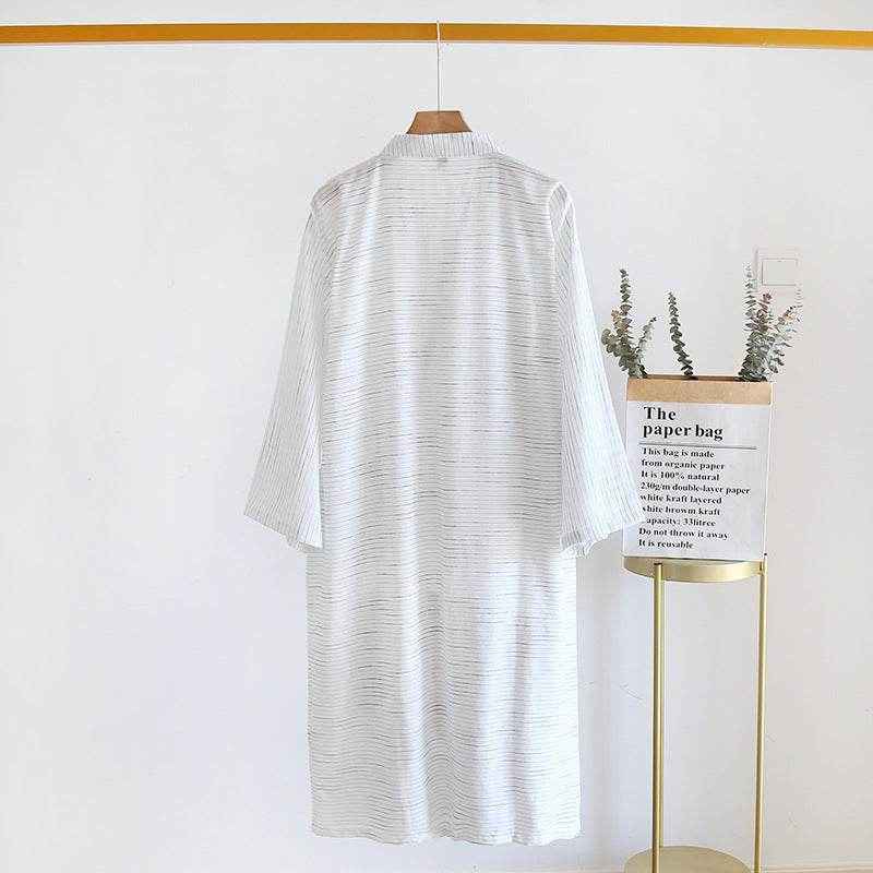 Summer Jacquard Gauze Cotton Kimono Bathrobe - Lightweight & Stylish Design