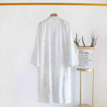 Summer Jacquard Gauze Cotton Kimono Bathrobe - Lightweight & Stylish Design