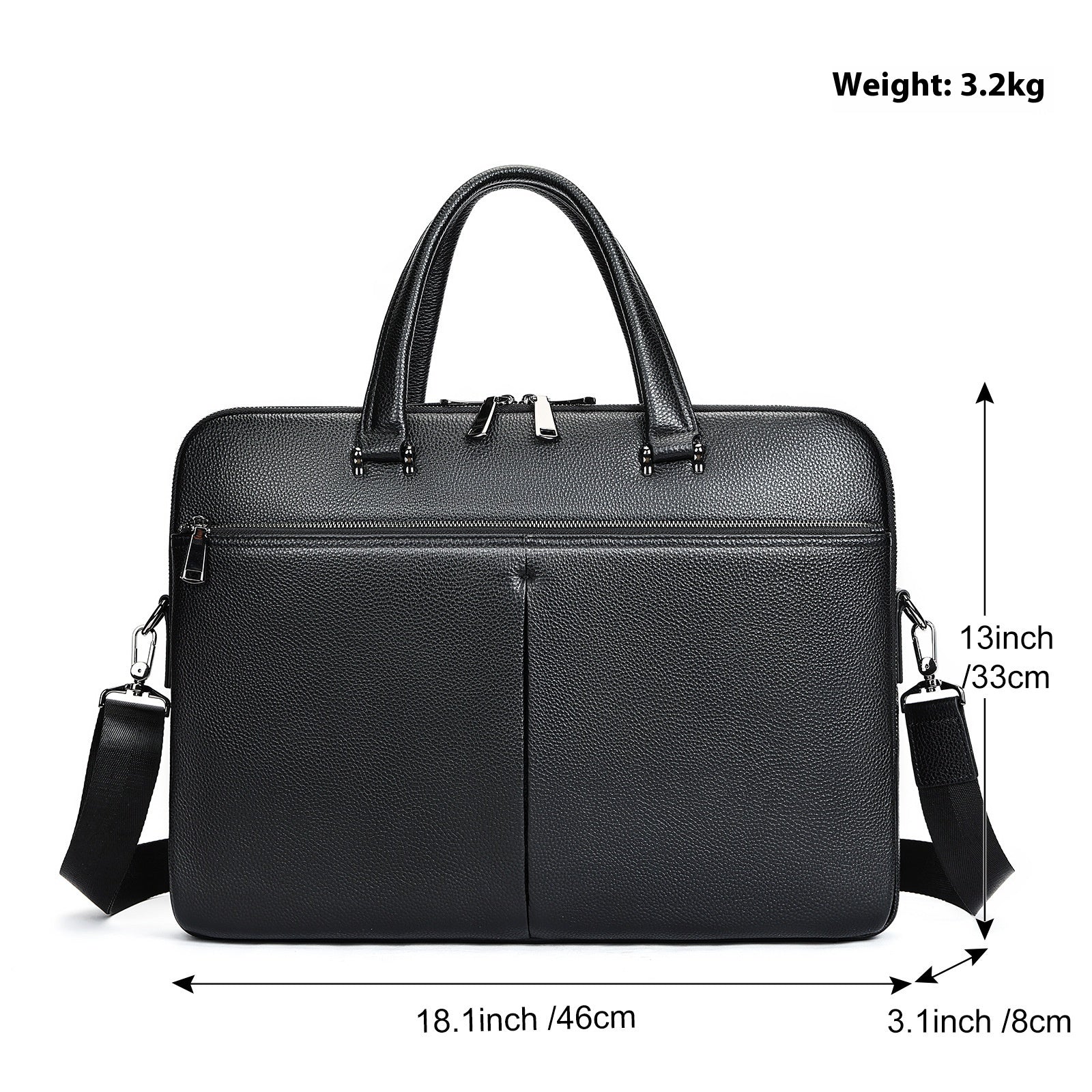 Men's Large Capacity Briefcase - Premium Cowhide 17" Laptop Bag - Buy Center