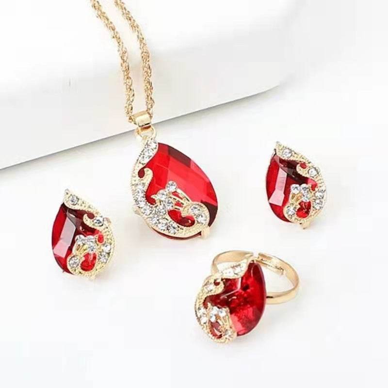 Buycenter Women's 5-Piece Jewelry Set - Watch, Bracelet, Ring & Earrings - Buy Center