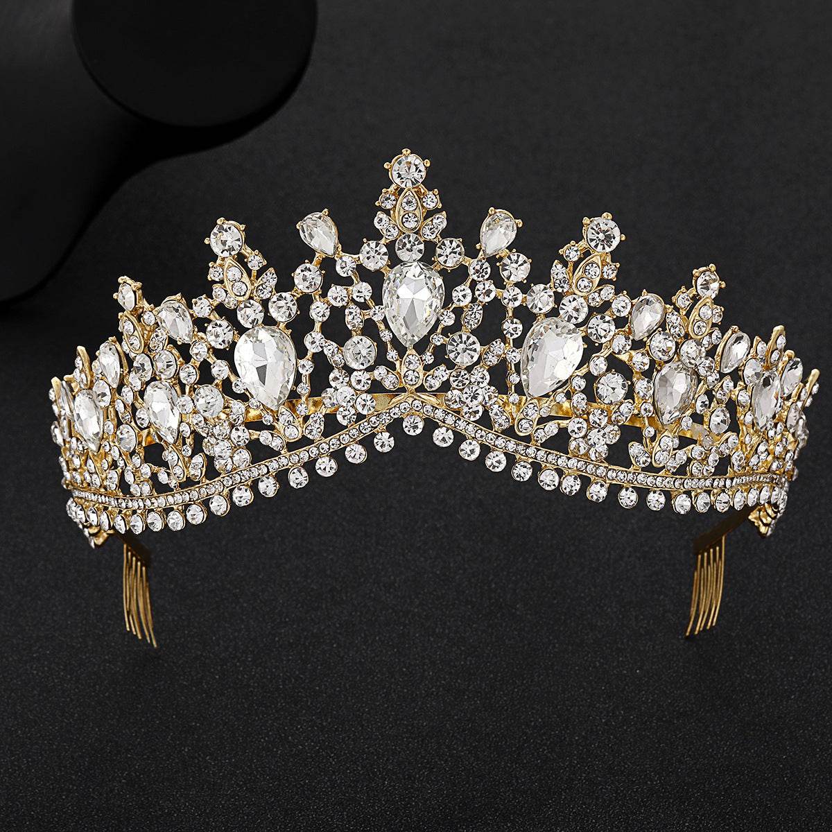 Baroque Rhinestone Bridal Crown - Elegant Headdress for Special Occasions - Buy Center