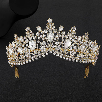 Baroque Rhinestone Bridal Crown - Elegant Headdress for Special Occasions - Buy Center