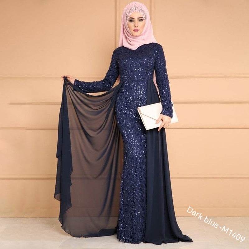 Elegant Sequined Long Fish Tail Bridesmaid Dress - Retro Style 2025 - Buy Center