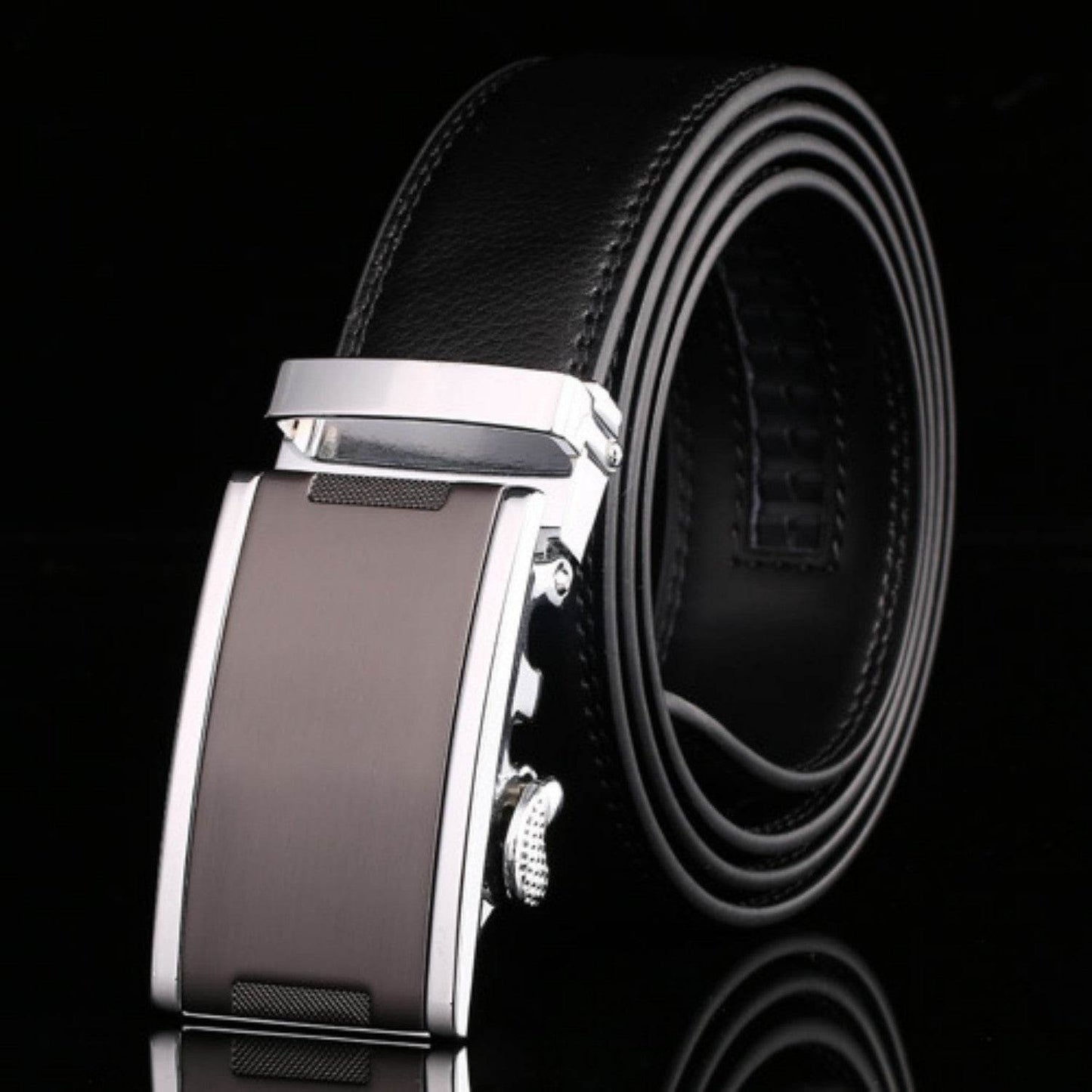 Men's Automatic Buckle Cowhide Belt - Durable Leather, Easy Fastening - Buy Center
