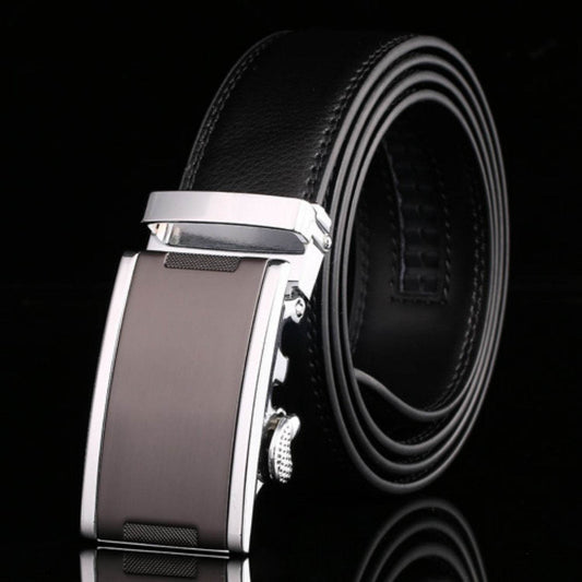 Men's Automatic Buckle Cowhide Belt - Durable Leather, Easy Fastening - Buy Center